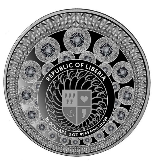 HOROLOGIUM FLORAE 2024 | FLORAL CLOCK 3 OZ 9999 SILBERMÜNZE Relief gefärbt Proof