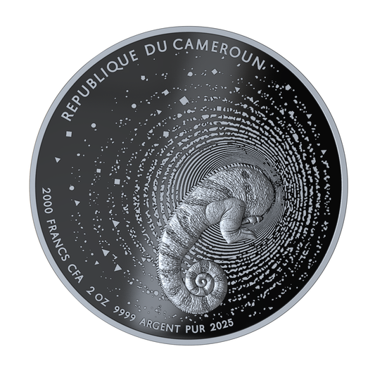 Chameleon Herpeton Cameroon Silver Coin 2025