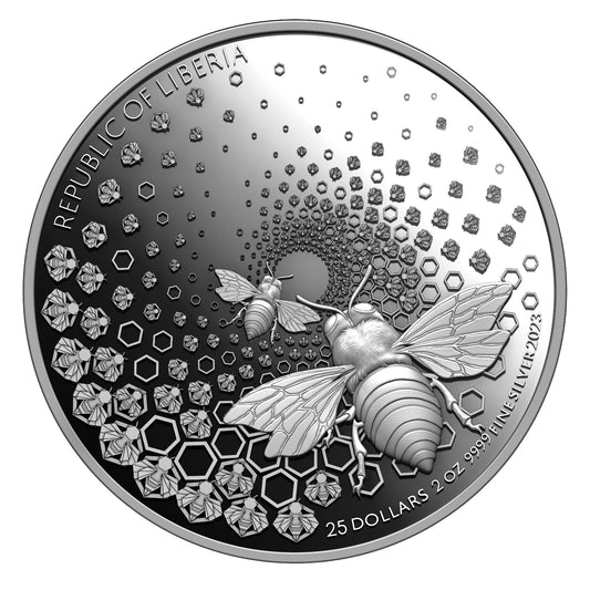 ÉNTOMA | BIENE 2023 2 OZ 9999 SILBERMÜNZE Ultra-Hochrelief Proof