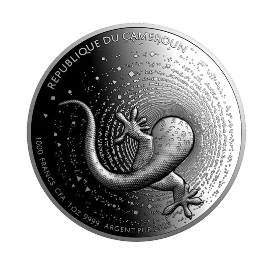 HERPETON 2023 | GECKO 1 OZ 9999 SILBERMÜNZE Ultra-Hochrelief Proof