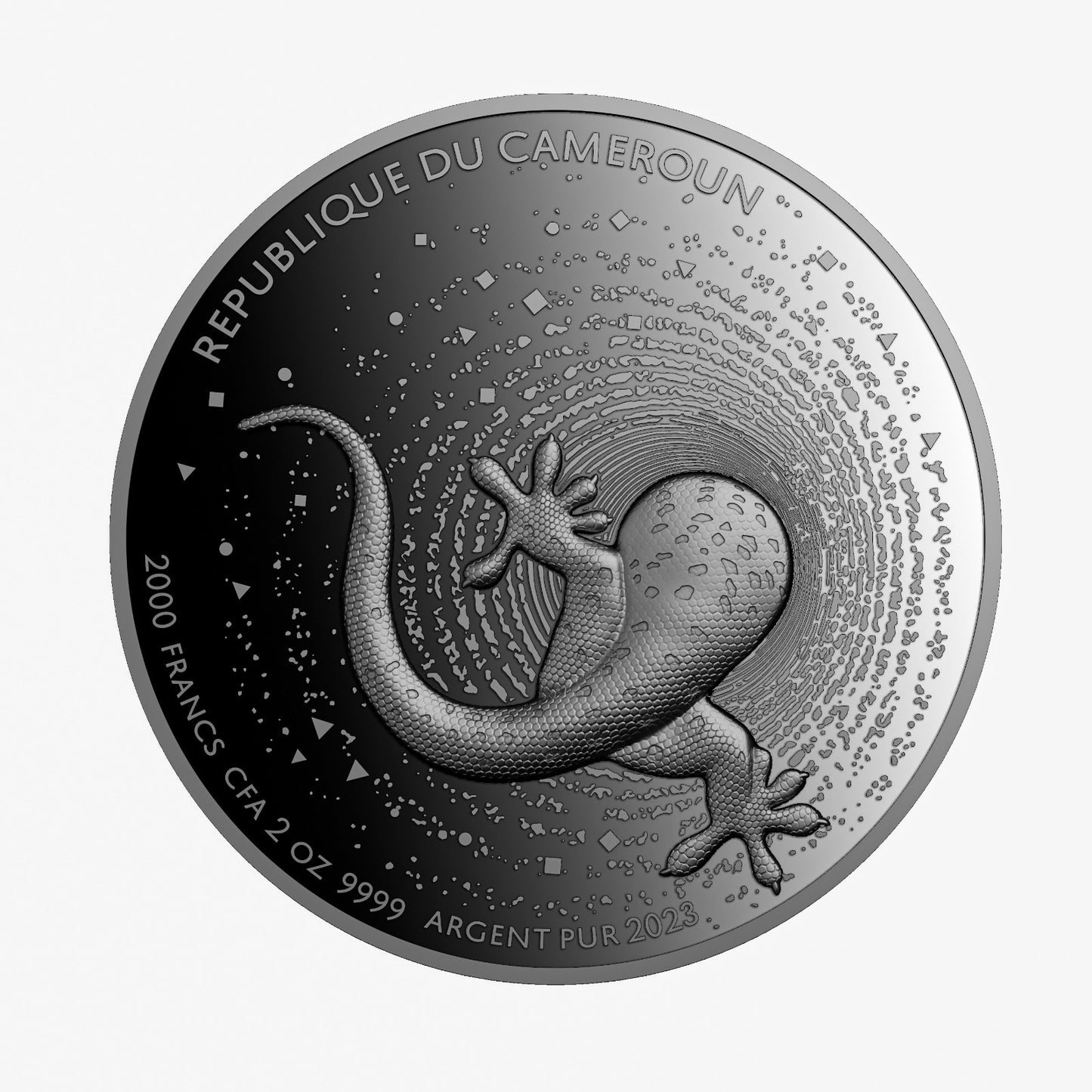 HERPETON | GECKO 2023 2 OZ 9999 SILBERMÜNZE Ultra-Hochrelief Proof