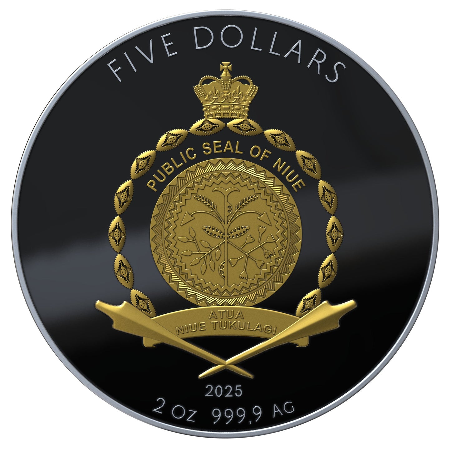 Grand Lebanon Niue Silver Coin 2025 Dark Ruthenium Gilded Ultra High Relief Proof