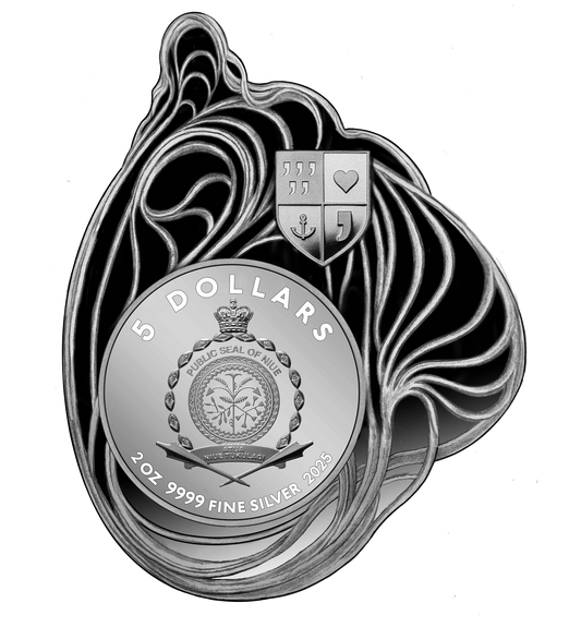 LIBERTY 2025 Prudence | 2 Oz 9999 Silbermünze 5$ Niue | Shaped Ultra High Relief Proof Coin