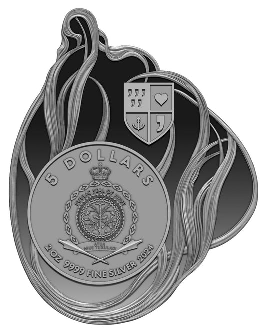 Liberty 2024 Niue Silver Coin Shaped Obverse