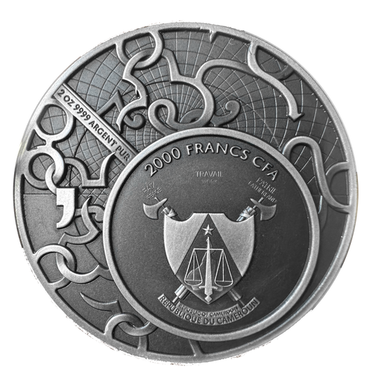 Mythos Adonis Aphrodite 2023 Kamerun 2 Oz Silbermünze