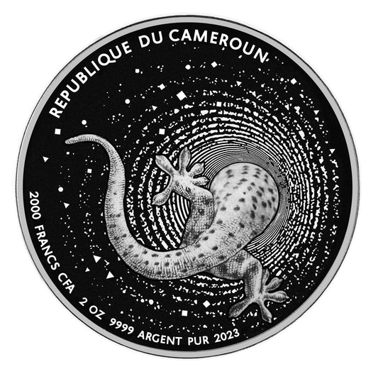 HERPETON | GECKO 2023 2 OZ 9999 SILBERMÜNZE Ultra-Hochrelief Proof