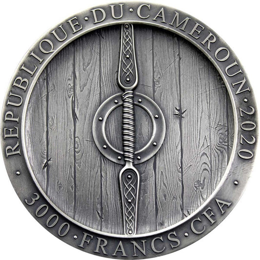 Silbermünze 2020 Cameroon 3 oz Legendary Warriors Viking Axeman High Relief Silver Coin - Le Grand Mint