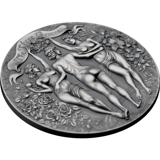 SILBERMÜNZE BEAUTY 2 OZ THREE GRACES | 2000 FRANCS KAMERUN 2020 - Le Grand Mint