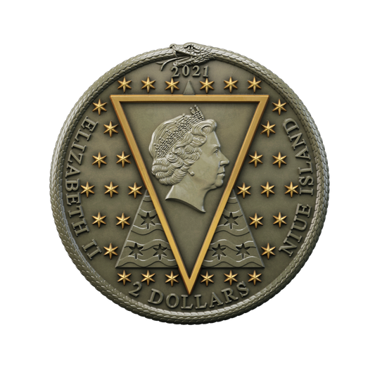 NICOLAS FLAMEL – PHILOSOPHER’S STONE 2021 $2 Silbermünze Niue 2 oz Antique finish Silver coin - Le Grand Mint