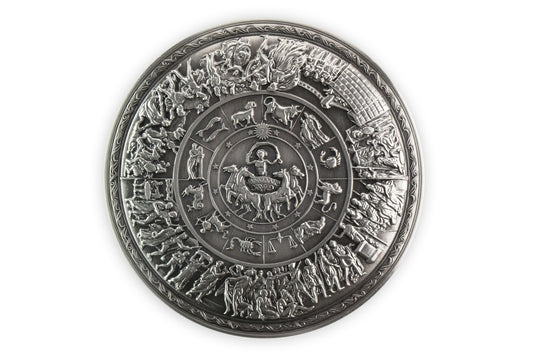 Silber Korean Stacker | Achilles Shield Antique in der Kapsel | 2 Oz 999 Silberbarren