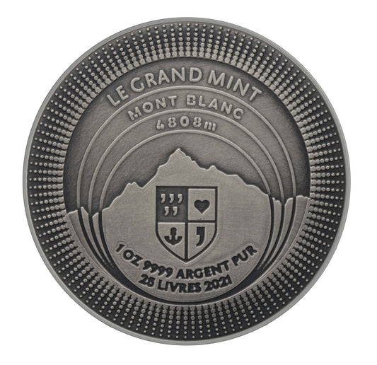 THE CONTINENTS 2021 EUROPE | Mont Blanc Dark 1 OZ 9999 Silver Coin | High Relief