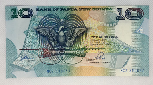PAPUA-NEUGUINEA | 10 KINA BANKNOTE 1988 UNC