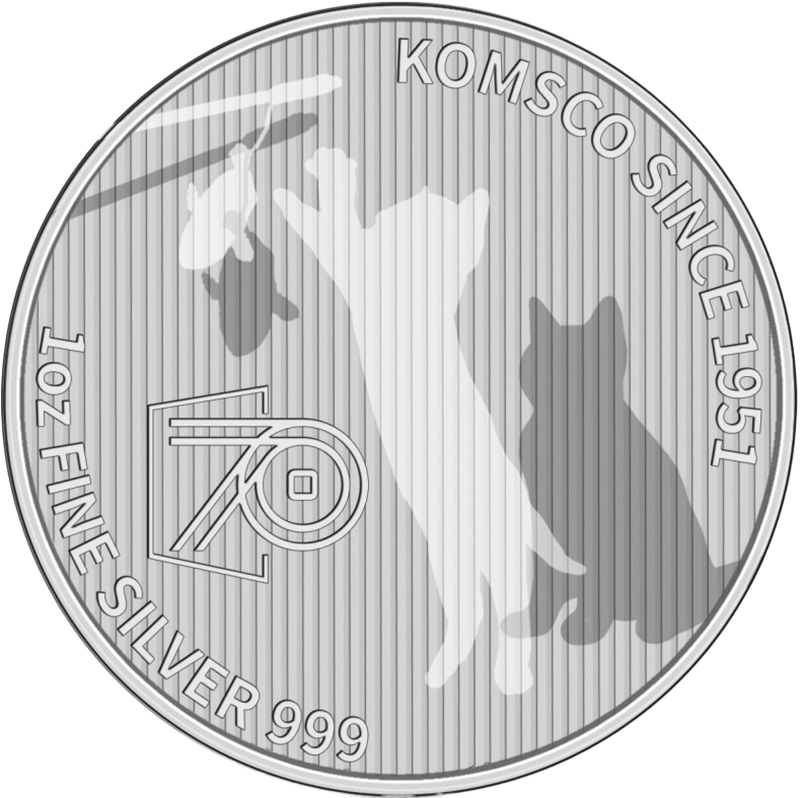 KOMSCO 2022 | Korean Short Hair Cat | 1 Oz 999 Silber BU
