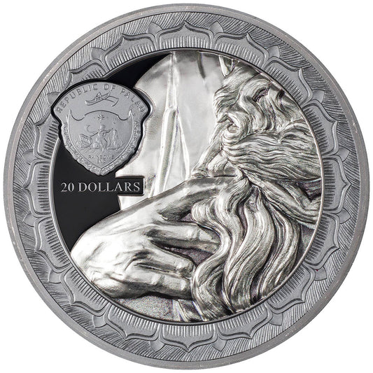 Eternel Sculptures II Moses 2022 | 3 Oz Silbermünze 20 Dollar Palau | Black Proof