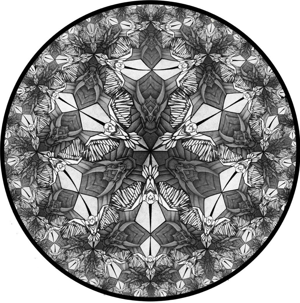 Adler und Drache, Escher Circle Limit.