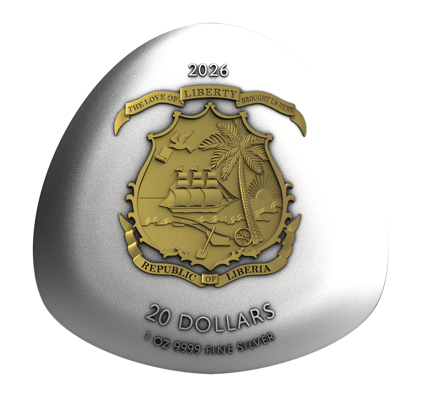 MÖBIUSBAND-AMEISEN 2026 | 1 Oz 9999 Silbermünze Liberia 20 Dollars | Shaped Ultra High Relief Antique Gilded
