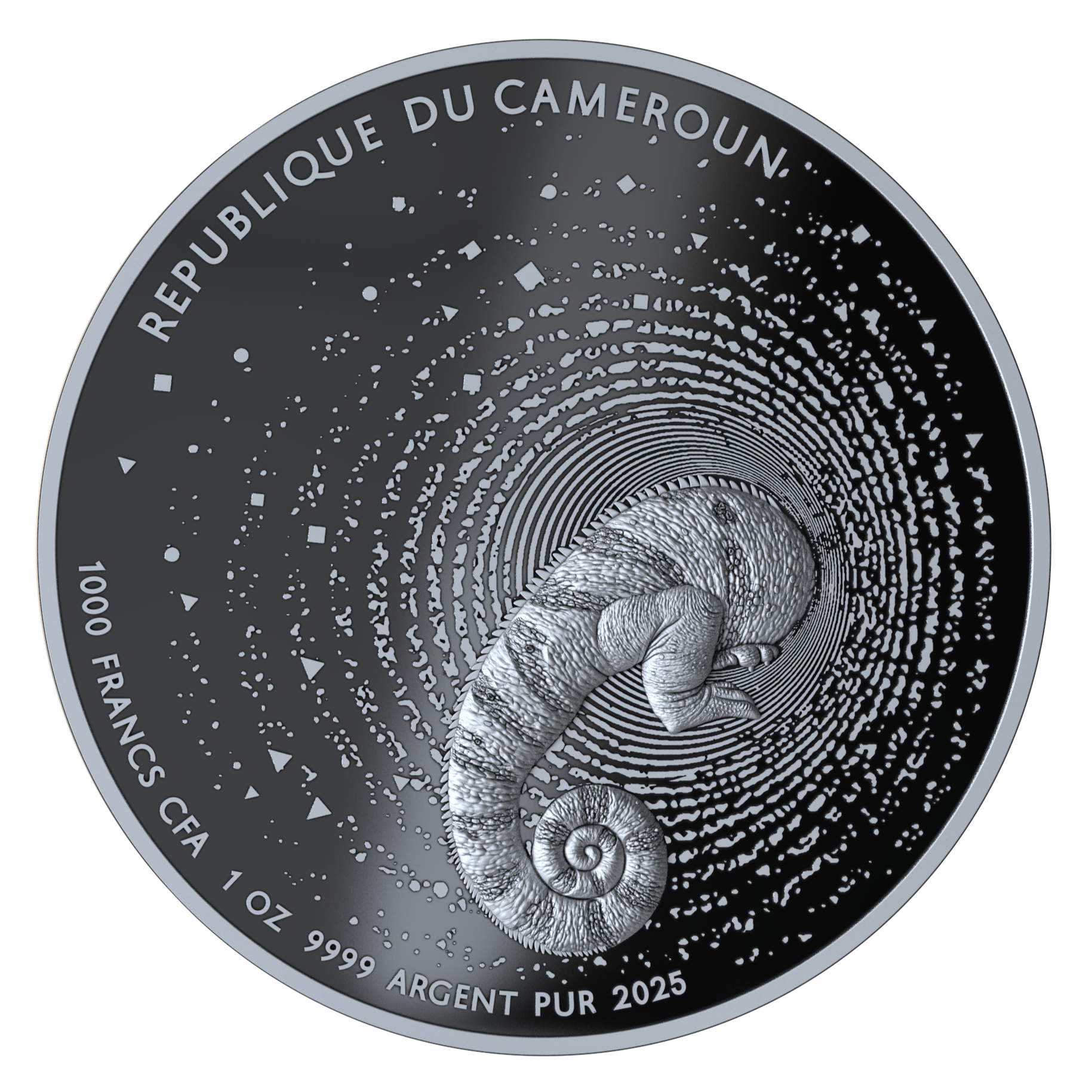 HERPETON 2025 | CHAMÄLEON 1 OZ 9999 Feinsilbermünze Ultrahochrelief Proof
