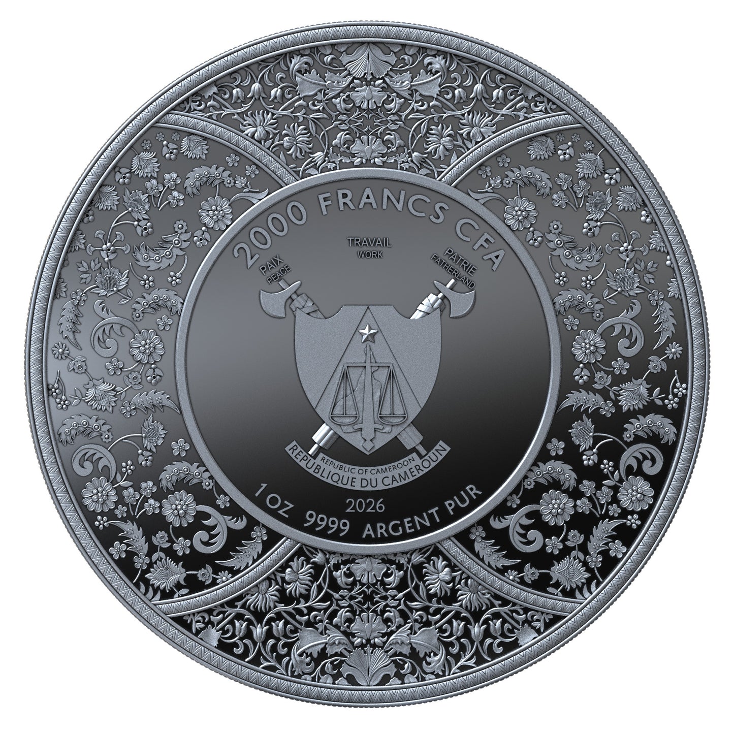 Durga 2026 | Cameroon 2000 Francs CFA 
1 Oz 9999 Ag Proof