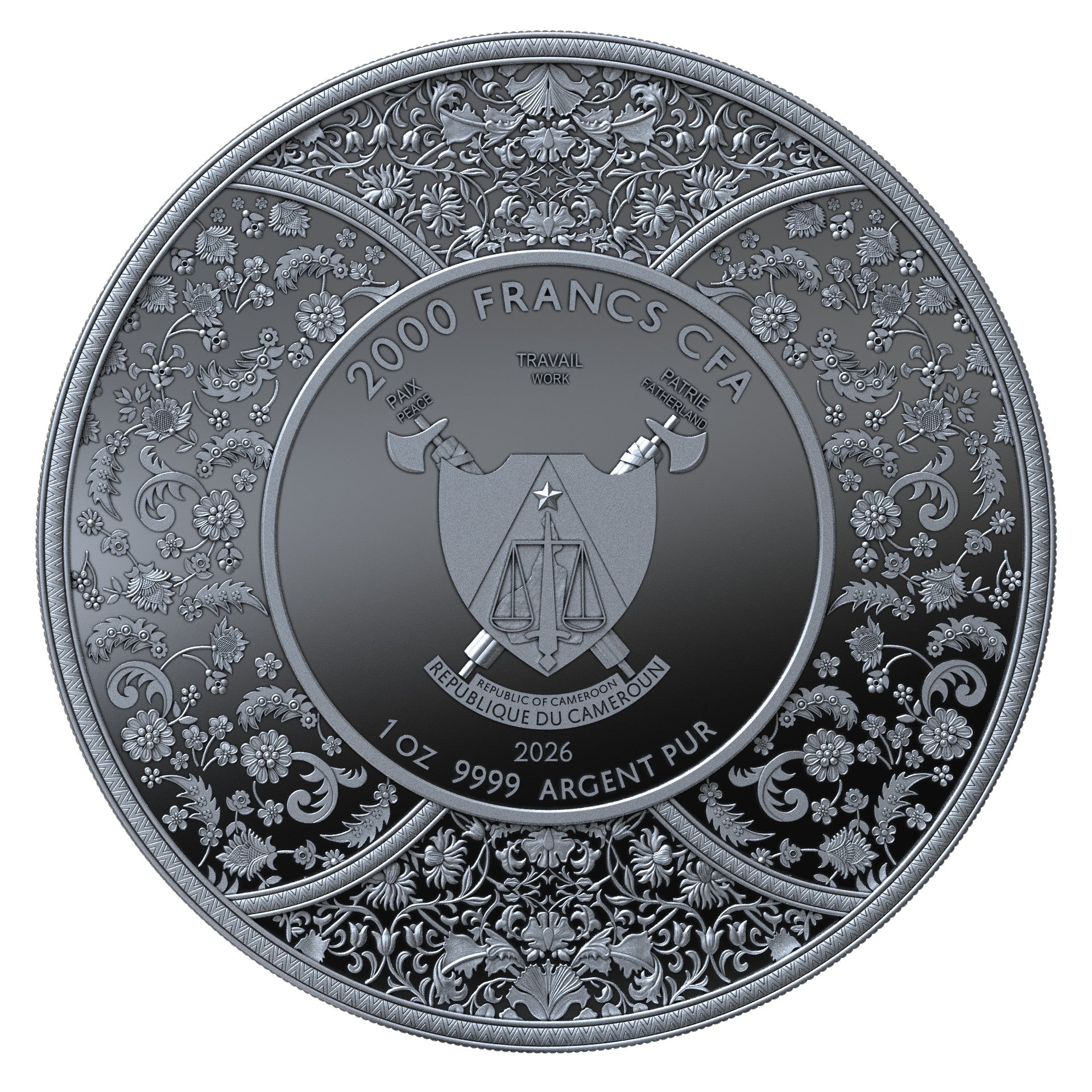 Durga 2026 | Cameroon 2000 Francs CFA 
1 Oz 9999 Ag Proof