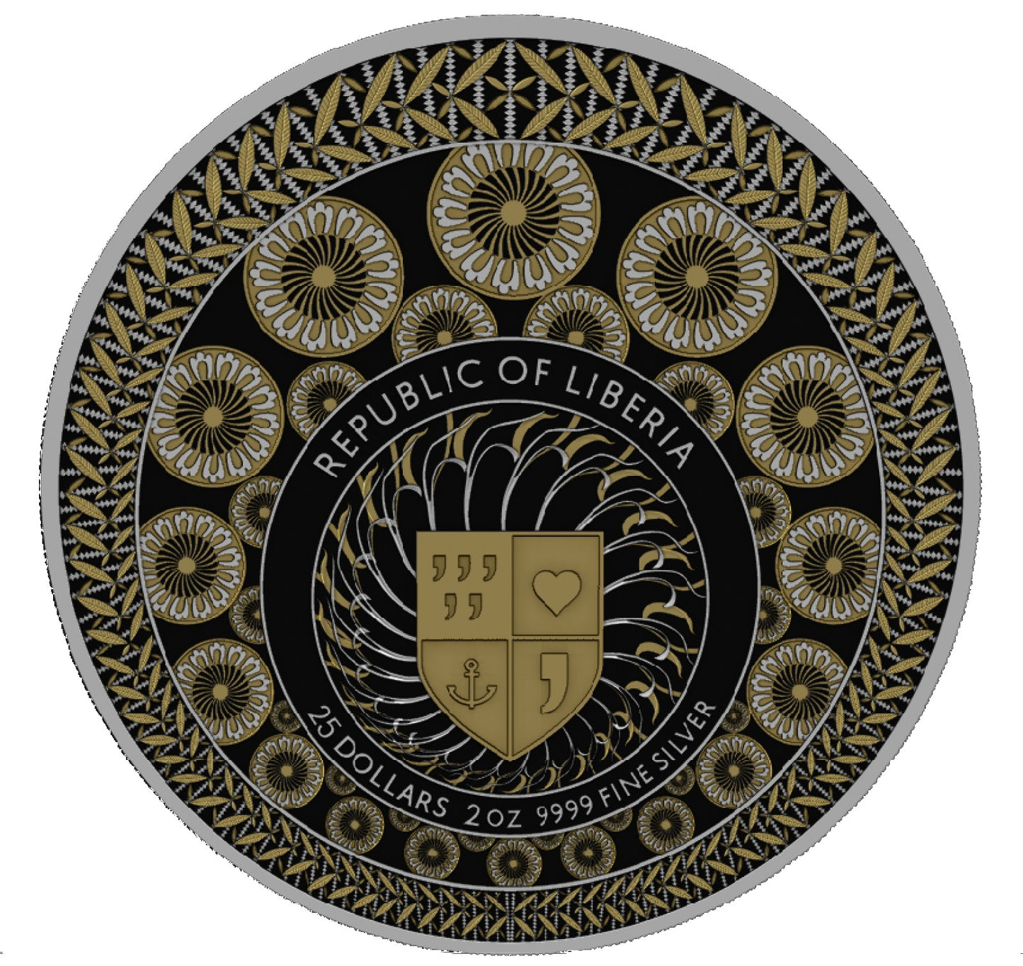 LION VS. BULL 2026 | LIBERIA 25 DOLLARS | 2 OZ 9999 FINE SILVER COIN RUTHENIUM GOLD