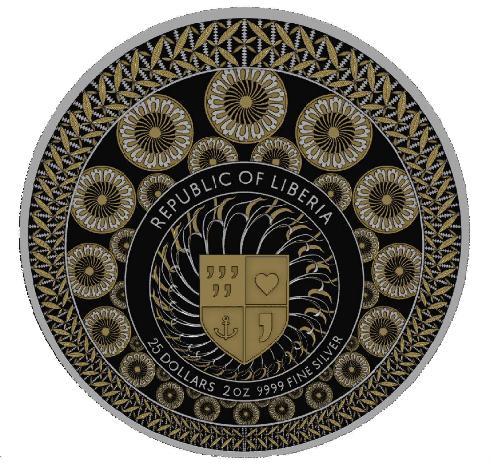 LION VS. BULL 2026 | LIBERIA 25 DOLLARS | 2 OZ 9999 FINE SILVER COIN RUTHENIUM GOLD