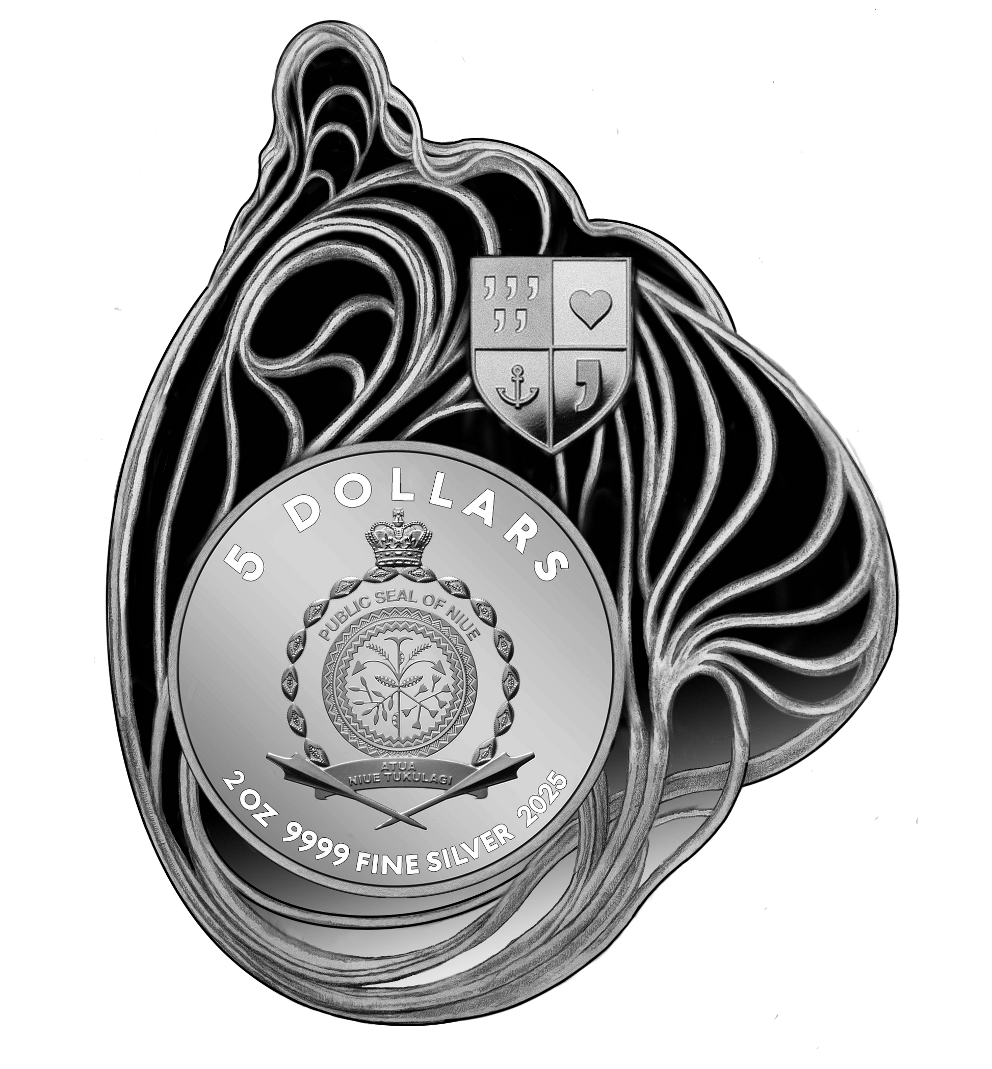 LIBERTY 2025 Prudence | 2 Oz 9999 Silbermünze 5$ Niue | Shaped Ultra High Relief Proof Coin