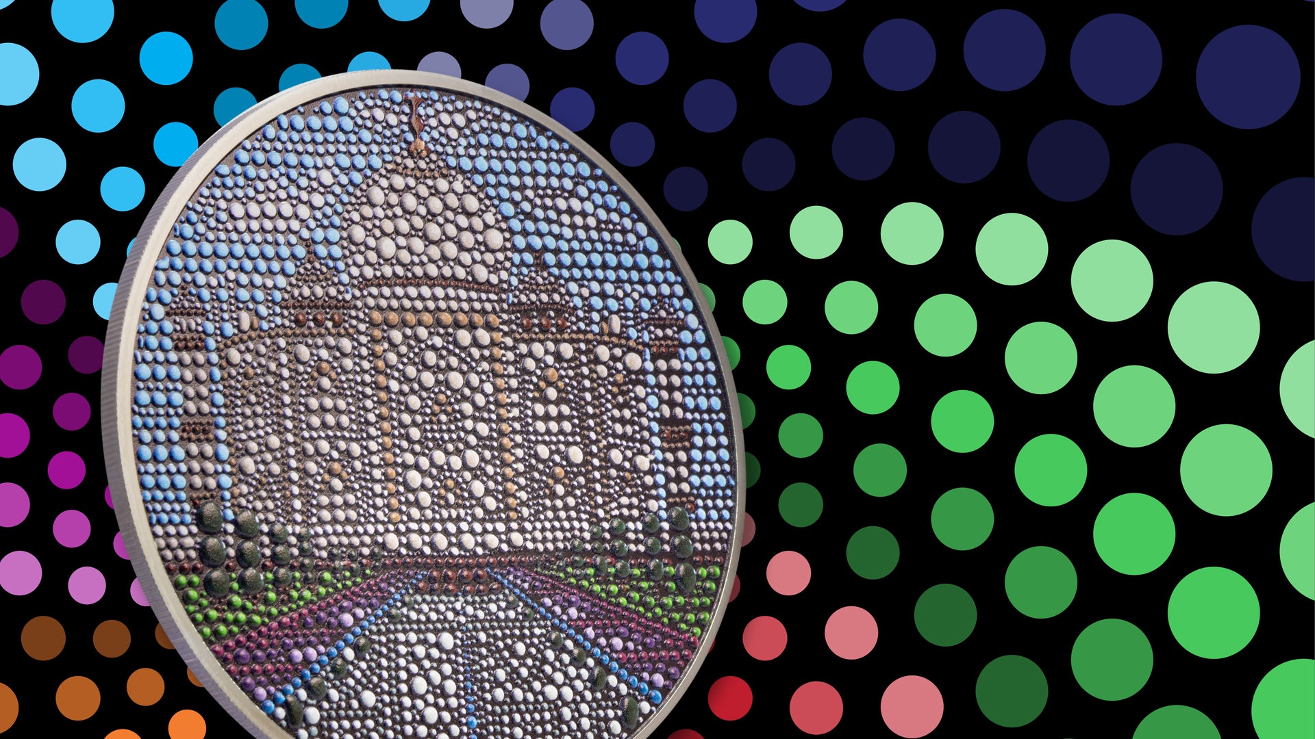 Palau 20 Dollars „Taj Mahal“-Münze, ist die fünfte Ausgabe der „Dot Art“-Serie