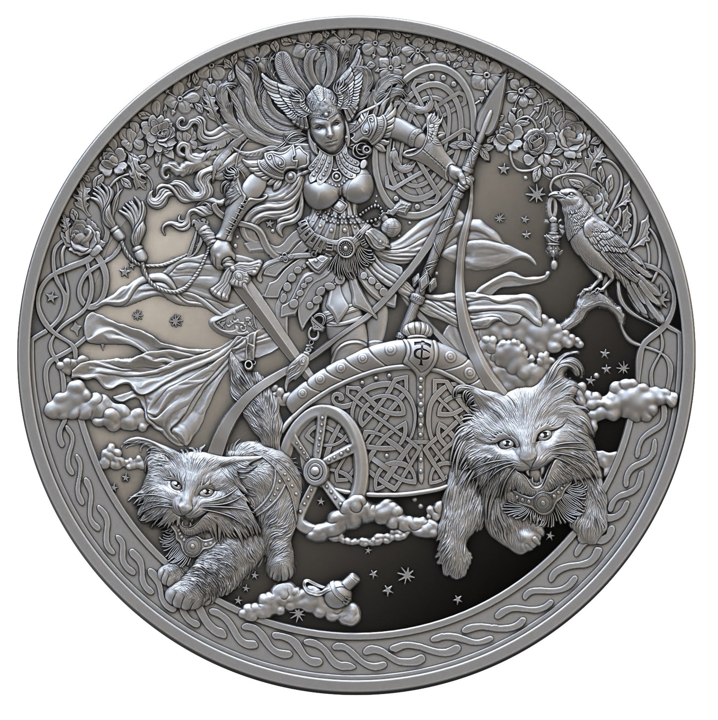 FREYJA 2026 | Äquatorial Guinea 2000 FRANCS CFA Silbermünze | 2 Oz 9999 Ag Ultra High Relief Proof