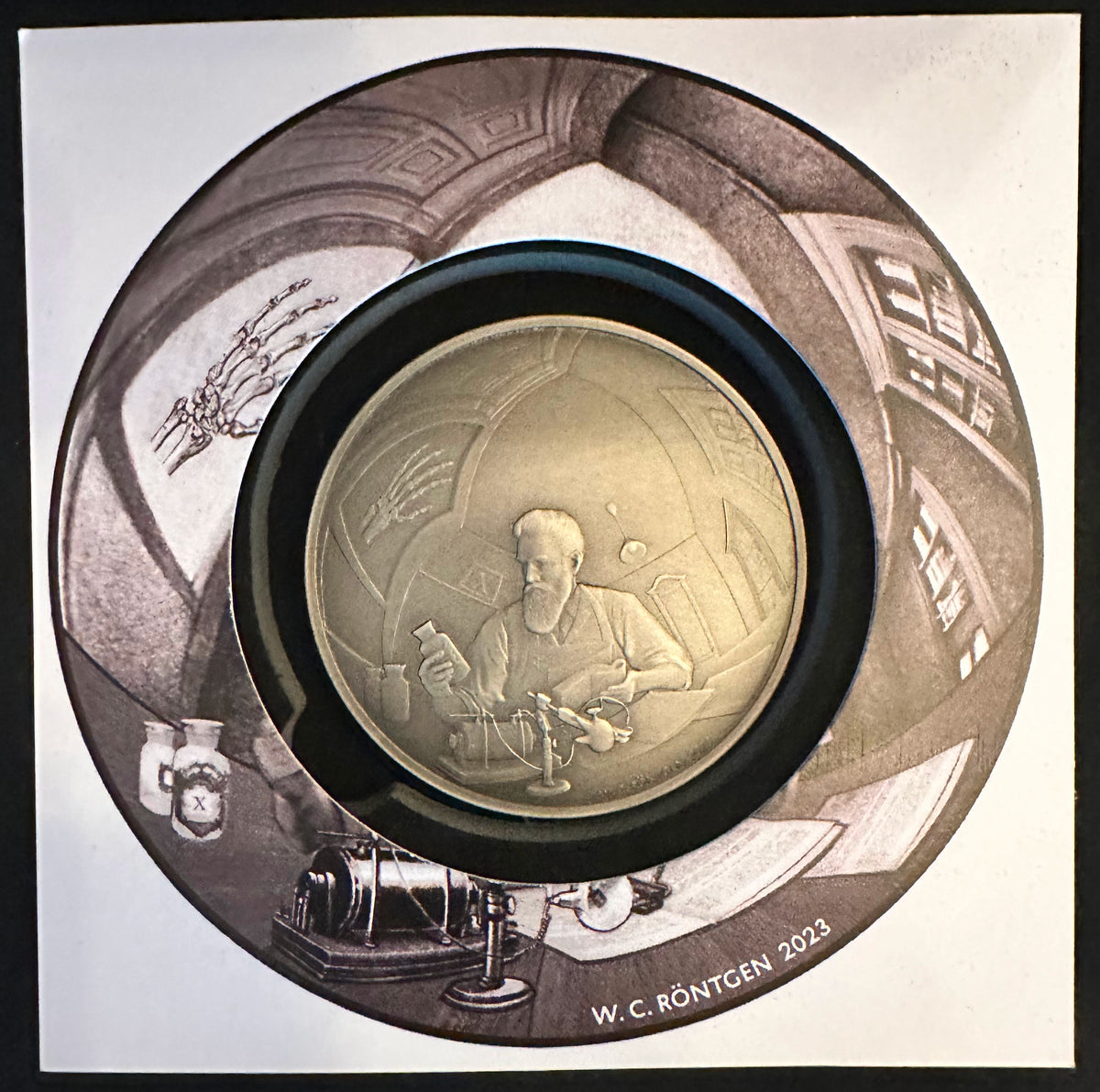 Roentgen Rays Coin Genius 2023 | Röntgen 2 Oz Silbermünze Hochrelief Dark Gewölbt – Le ...
