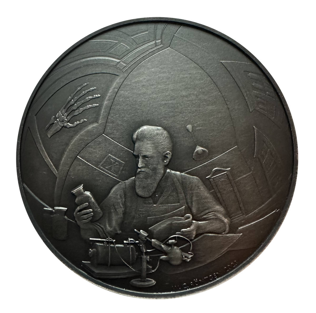 Roentgen Rays Coin Genius 2023 | Röntgen 2 Oz Silbermünze Hochrelief Dark Gewölbt – Le ...