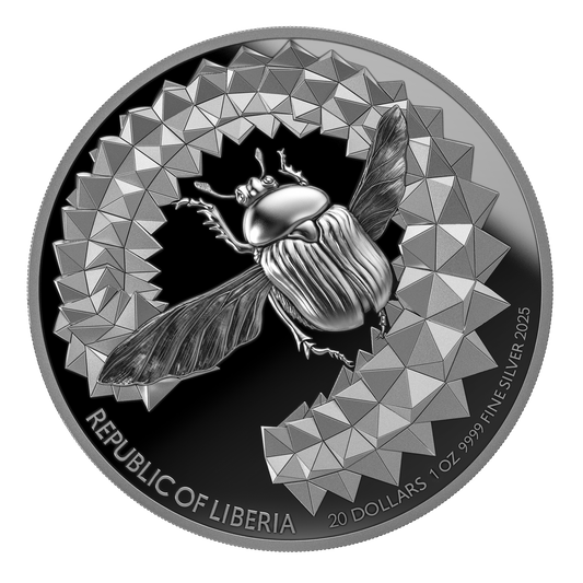 ÉNTOMA 2025 | SCARABEO 1 OZ 9999 SILBERMÜNZE Ultra-Hochrelief Proof