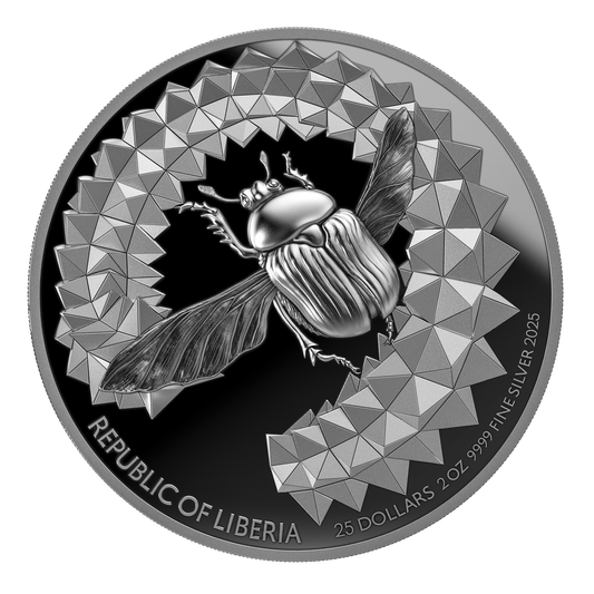 ÉNTOMA 2025 | SCARABEO 2 OZ 9999 SILBERMÜNZE Ultra-Hochrelief Proof