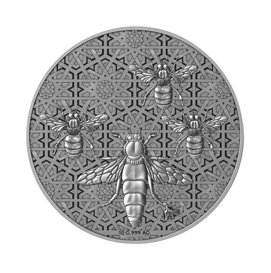 QUEEN BEE | SYRIA MINT 2025 | SILBER-ANLAGEBARREN 10 G | 1/3 ALEF
