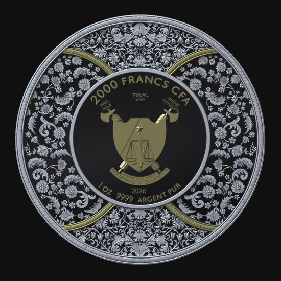 DURGA 2026 | SILVER INVESTMENT COIN 1 Oz High Relief Proof Ruthenium Gold | Cameroon 2000 Francs CFA