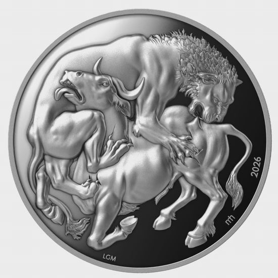 LION VS. BULL 2026 | LIBERIA 25 DOLLARS | 2 OZ 9999 FINE SILVER COIN PROOF