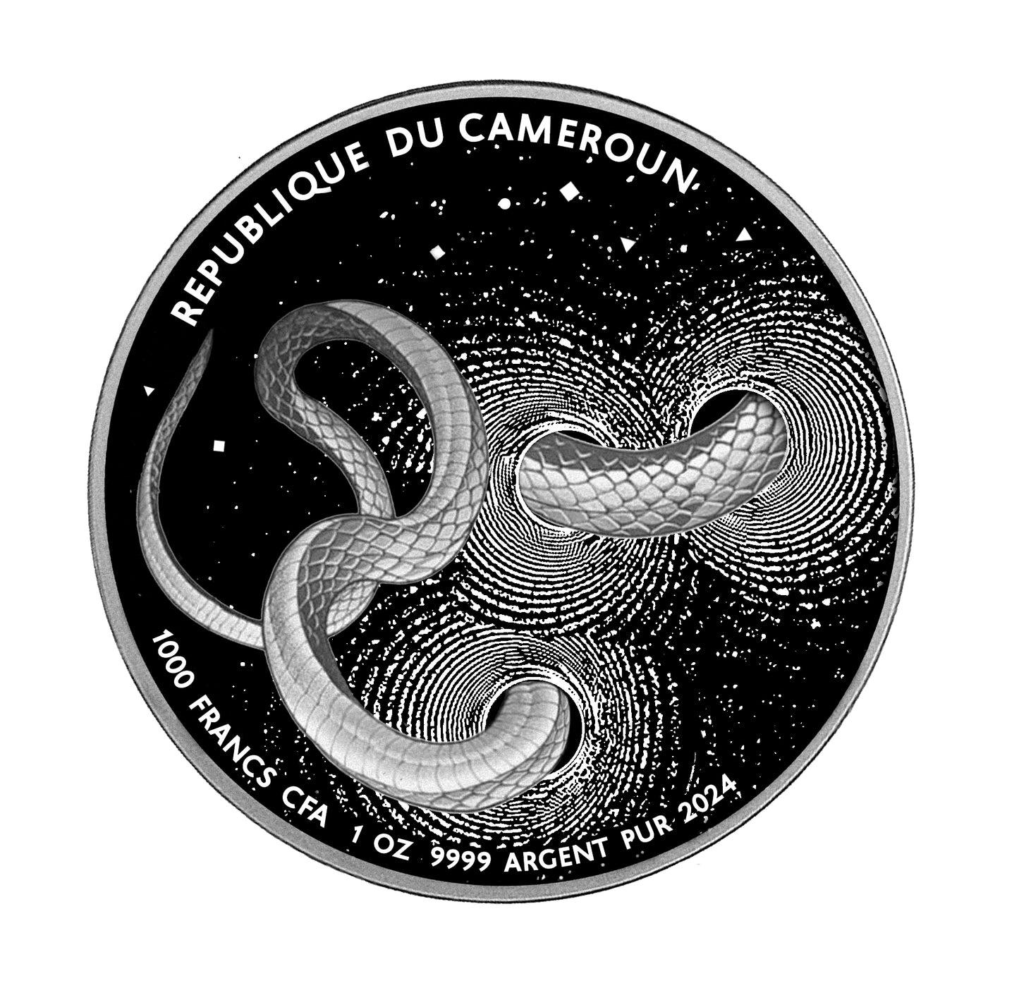 Snake Cameroon Coin 1 Oz Silver Le Grand Mint