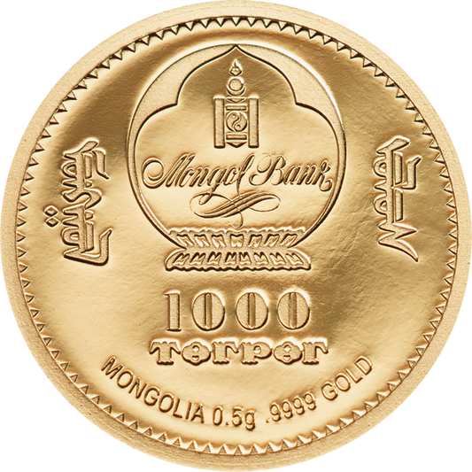 Golden Diplocaulus | Evolution of Life 2020 Mongolei Goldmünze 1000 Togrog 9999 Au Proof - Le Grand Mint