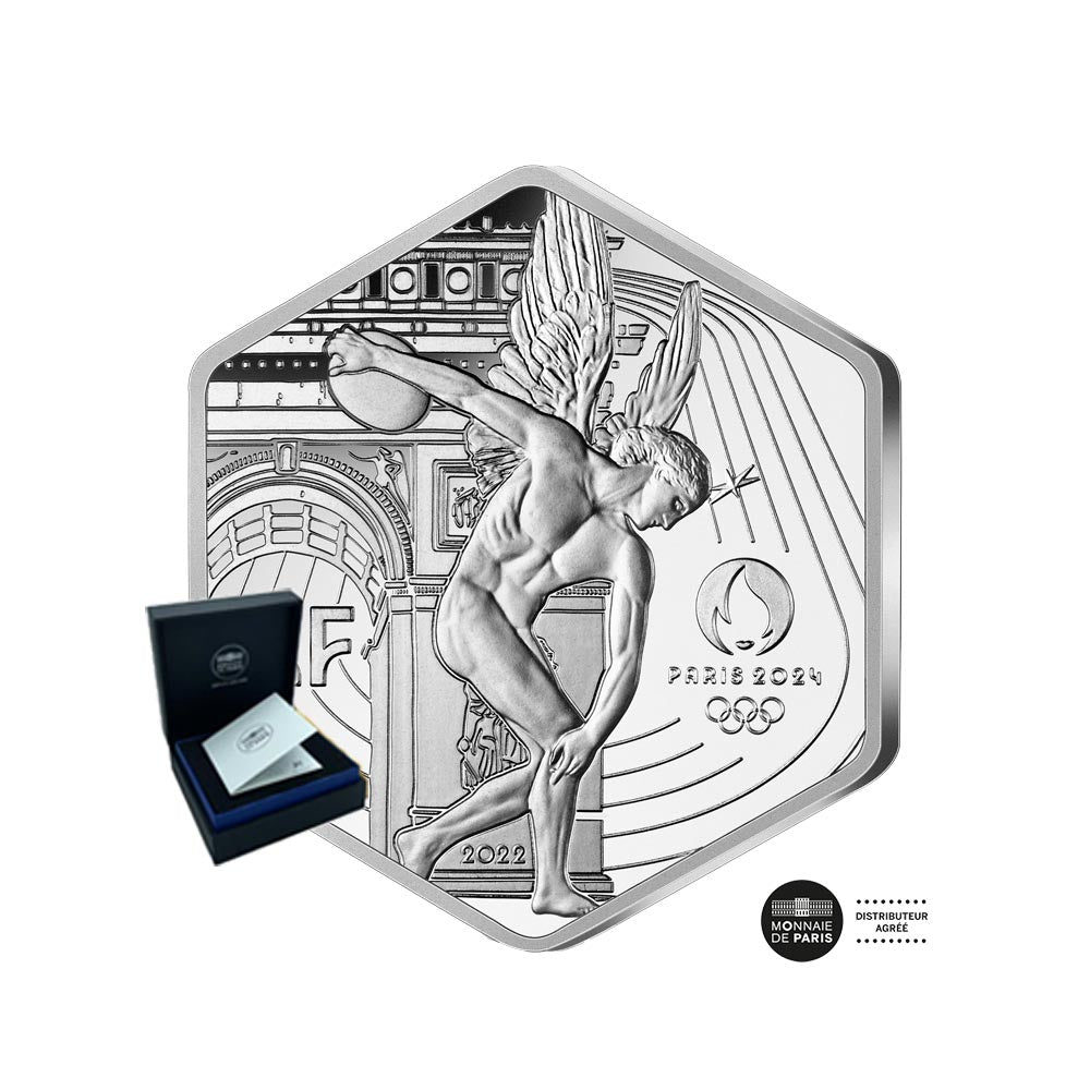 Paris 2024 Olympische Spiele - 10€ Sechseckige Silbermünze 2022