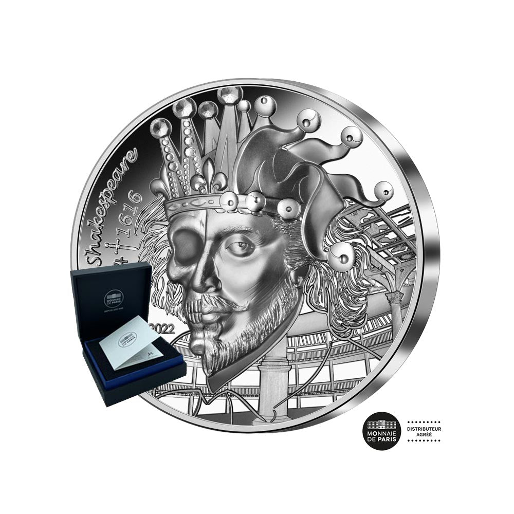 William Shakespeare | 20€ Hochrelief Silbermünze PP 2022
