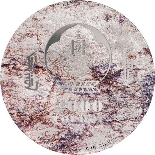 Protoceratops andrewsi Silbermünze Mongolia 2019 | 3 oz Silver 999 | 65 mm Proof Smartminting © - Le Grand Mint