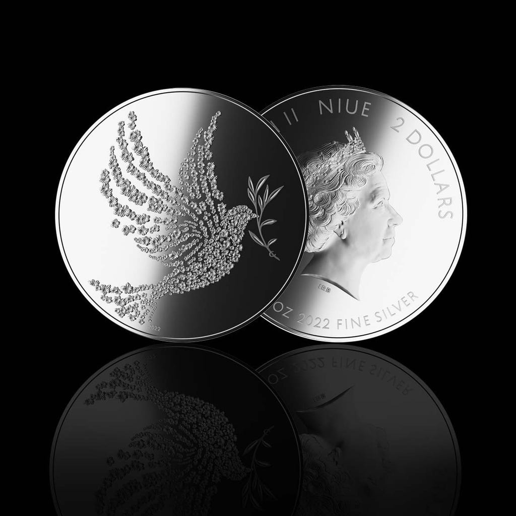 Niue Friedenstaube 1 oz Silbermünze 2 Dollars Le Grand Mint