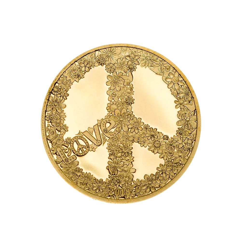 Goldmünze Love & Peace | 0.5 g 9999 Au | Palau 2018 - Le Grand Mint