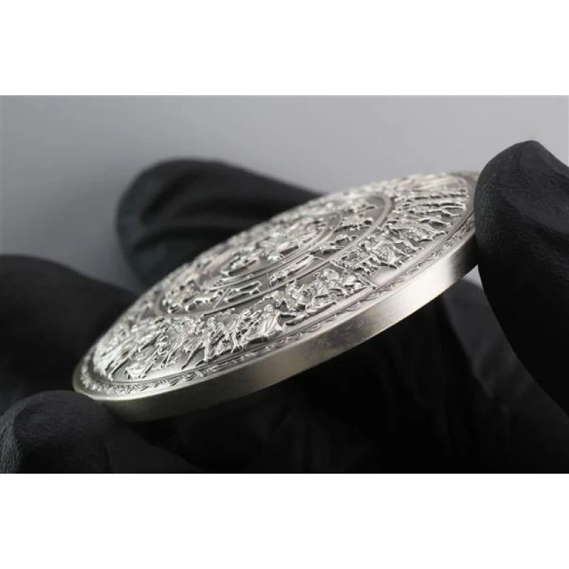 Silber Korean Stacker | Achilles Shield Antique in der Kapsel | 2 Oz 999 Silberbarren