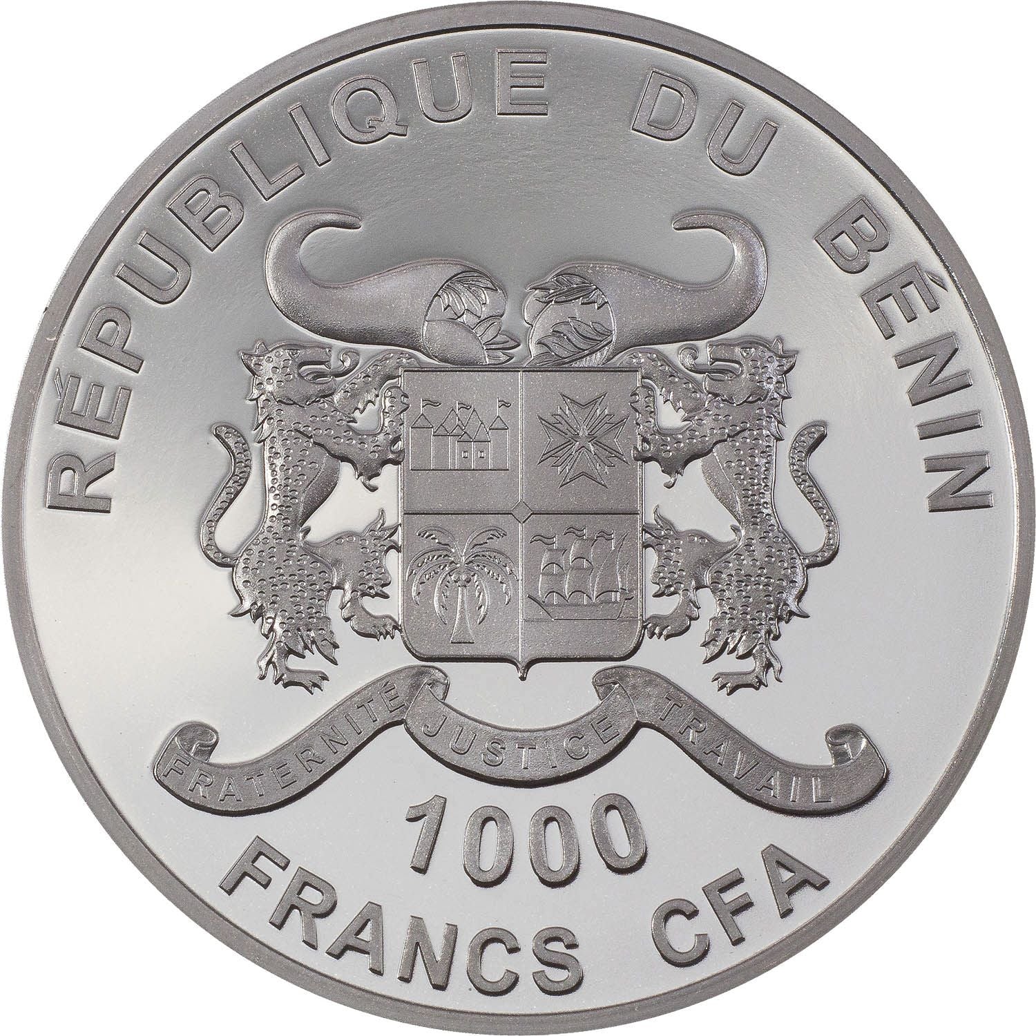 Benin 2021 | Cannabis Sativa Black Proof | 1 Oz 999 Silbermünze 1000 Francs