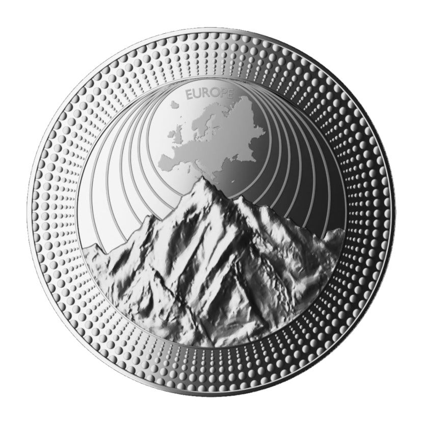 Kontinente MONT BLANC Europa Le Grand Mint 2 Oz Silbermünze