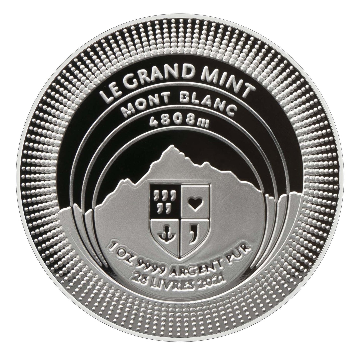 THE CONTINENTS 2021 EUROPE | Mont Blanc 1 OZ 9999 Proof Silver Coin | High Relief