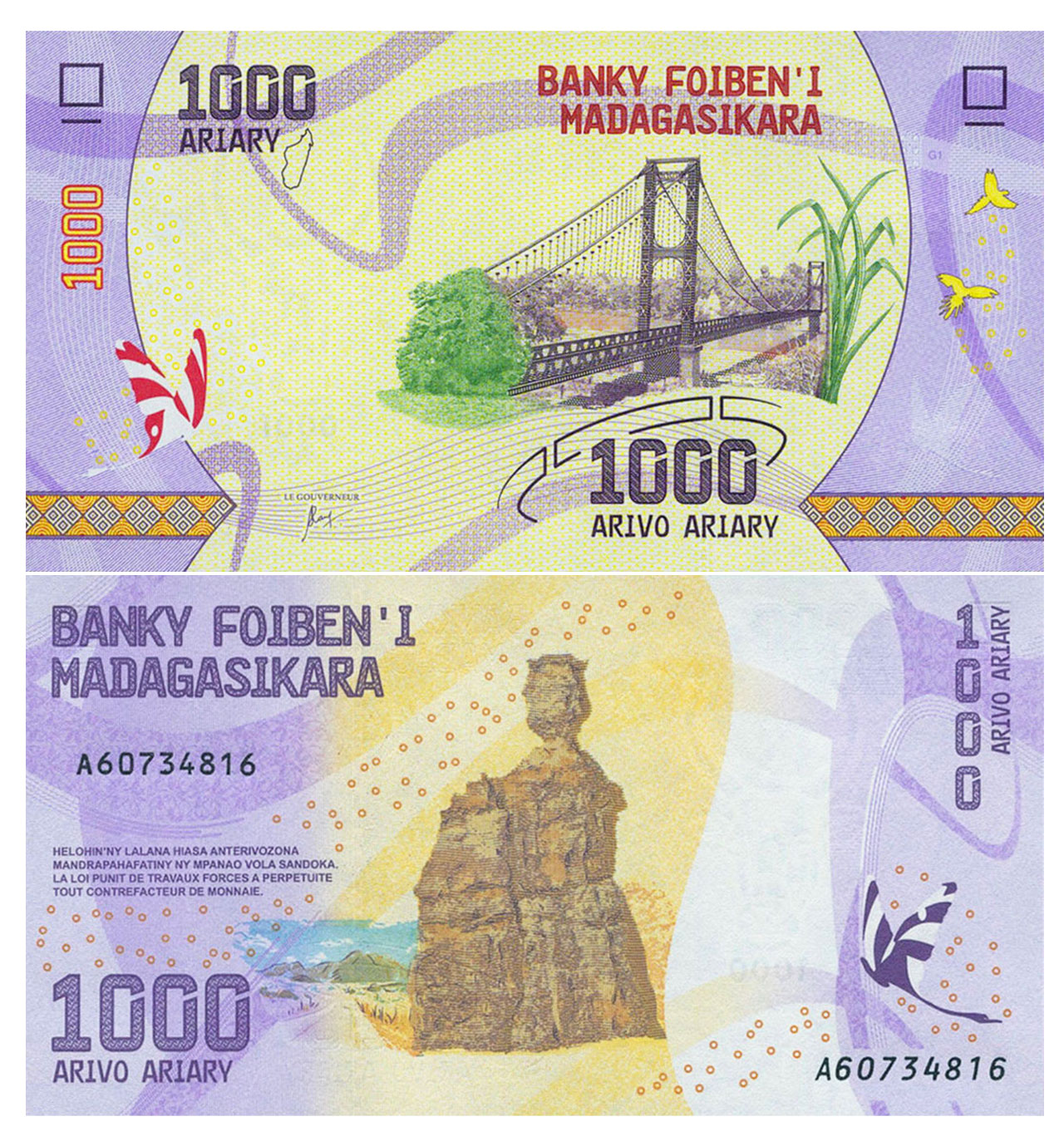Madagaskar 2017 | Banknoten-Set UNC 100, 200, 500, 1000 Ariary