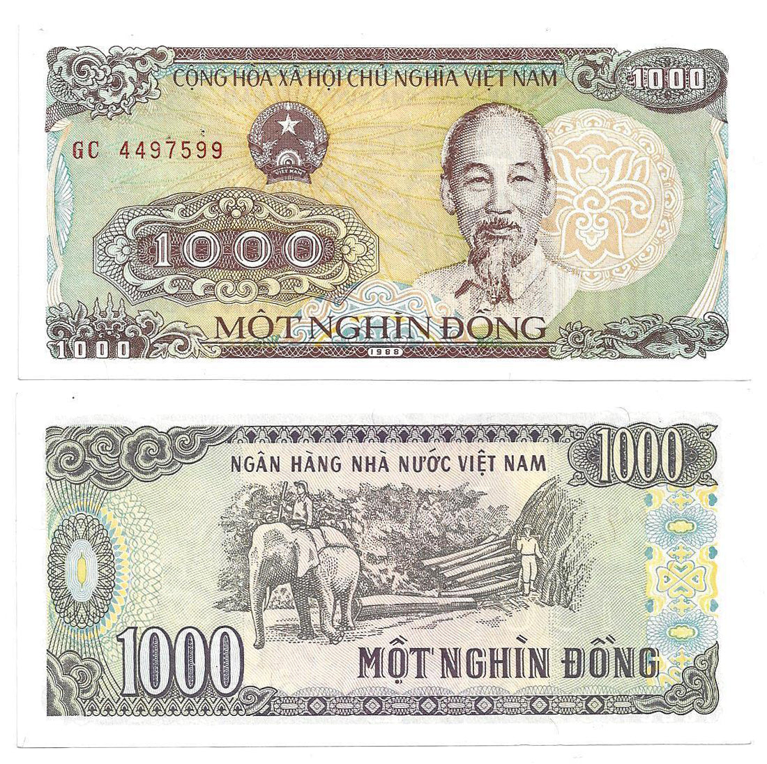 VIETNAM 1000 DONG | BANKNOTE 1988 UNC
