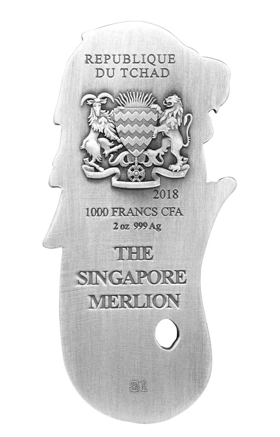 Singapore Merlion 2 oz 999 Silbermünze 2018 | 1000 Franc Republik Tchad - Le Grand Mint