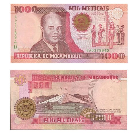 MOSAMBIK 1000 Meticais 16/06/1991 UNZ | E. Mondlane - Monument - Le Grand Mint